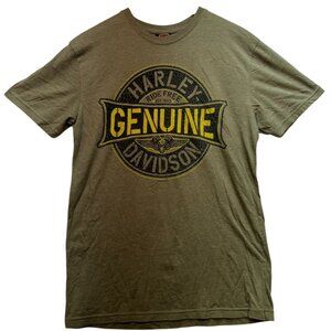 Harley Davidson Mens Crew Neck Motorcycles T Shirt Short Sleeve Sz M Olive Green